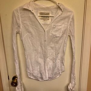 Abercrombie white button down shirt